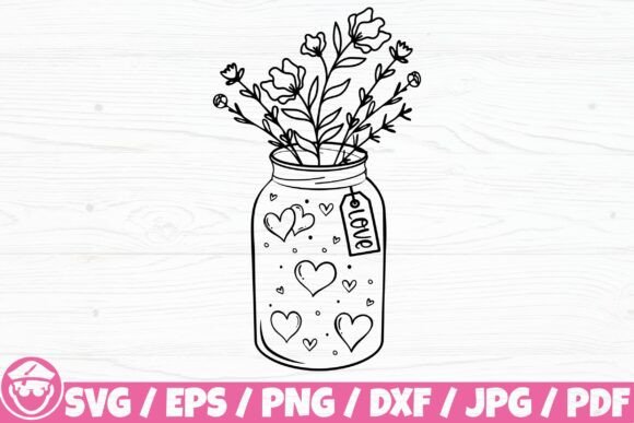 Download Love Jar, Jar Silhouette, Valentine Jar - Premium Resources