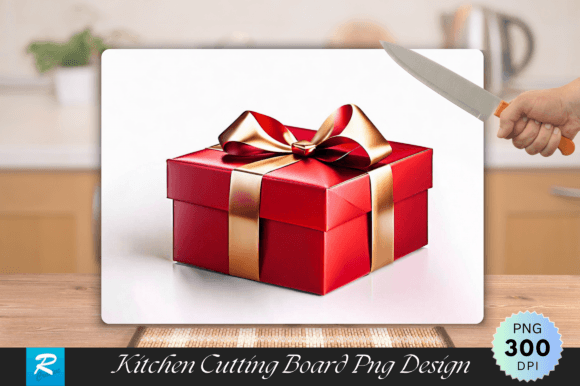 Download Red Gift Box Cutting Board PNG Design - Gift Collection