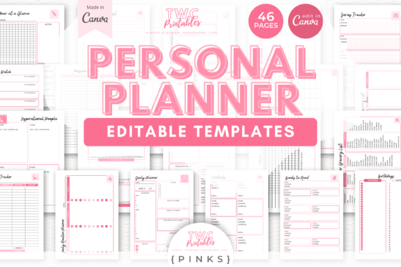 Download Personal Planner Canva Templates | PINKS - Premium Resources