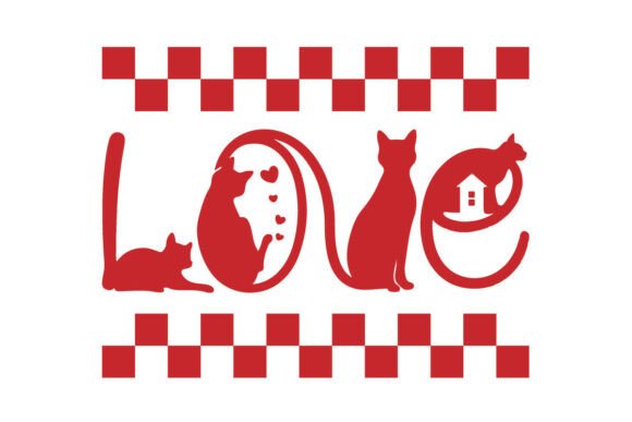 Download Cute Cat Love Silhouette Valentine's Png - Premium Resources
