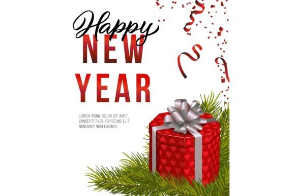 Download Happy New Year Poster Design. Red Gift B - Gift Collection