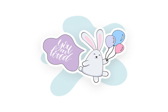 Download Cute Valentine Lover Bunny Sticker - Valentine lover Collection