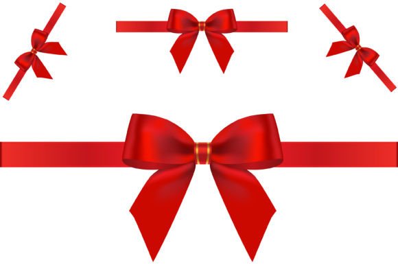 Download Realistic Red Gift Ribbon Bows Vector - Gift Collection