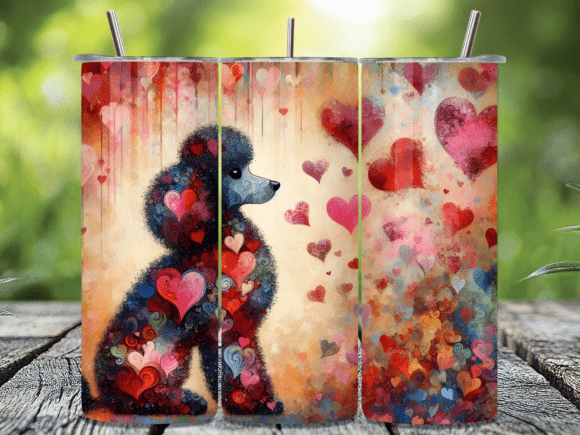 Download Poodle Silhouette Valentine Tumbler Wrap - Premium Resources