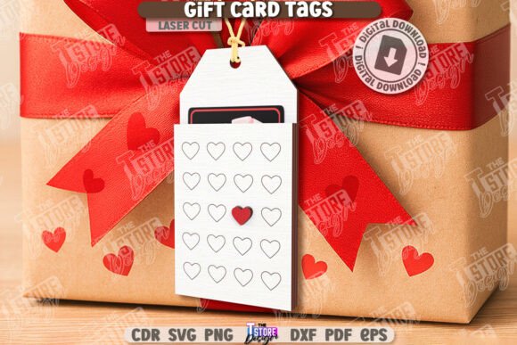 Download Valentine's Day Gift Card Tag Laser Cut - Gift Collection