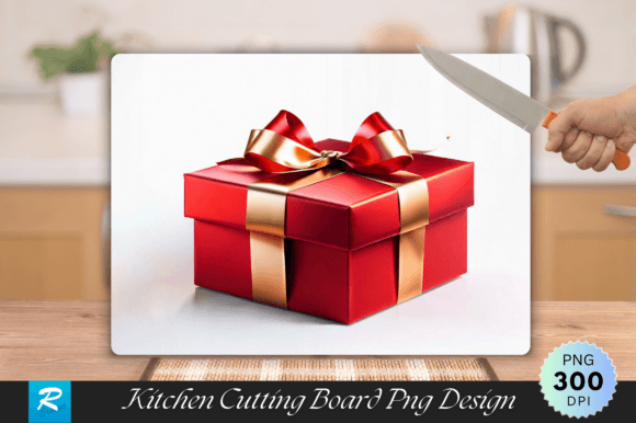 Download Red Gift Box Cutting Board PNG Design - Gift Collection
