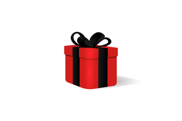 Download Realistic Red Gift Box with Black Ribbon - Gift Collection