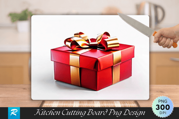 Download Red Gift Box Cutting Board PNG Design - Gift Collection