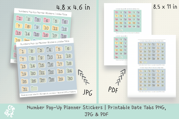 Download Number Pop-Up Planner Stickers - Planner Collection