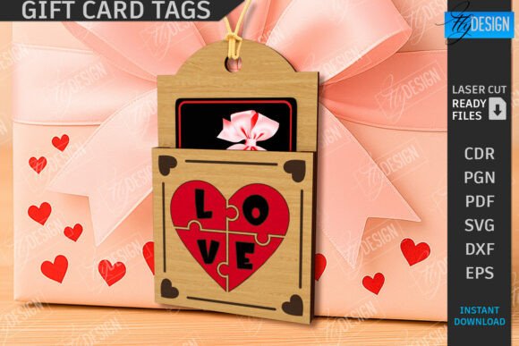 Download Valentine's Day Gift Card Tag Laser Cut - Gift Collection