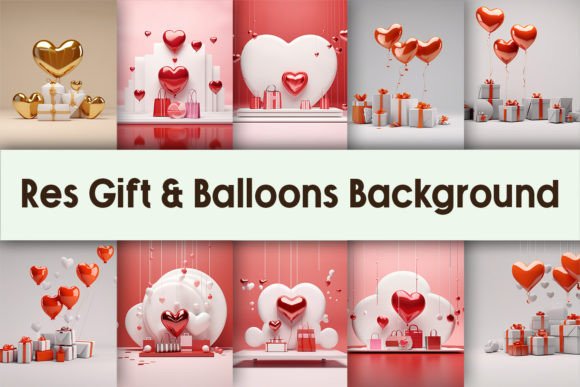 Download Red Gift &amp; Balloons Background - Gift Collection
