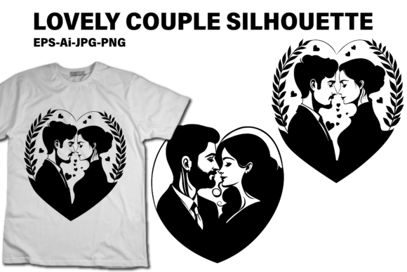 Download Lovely Couple Silhouette Valentine's Day - Silhouette valentine Collection